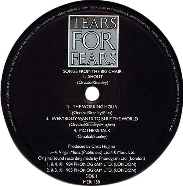 Everybody Wants to Rule the World by Tears for Fears Vintage Song